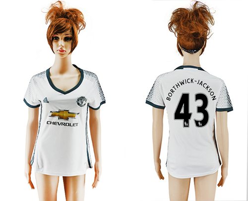 Women's Manchester United #43 Borthwick-Jackson Sec Away Soccer Club Jersey - Click Image to Close